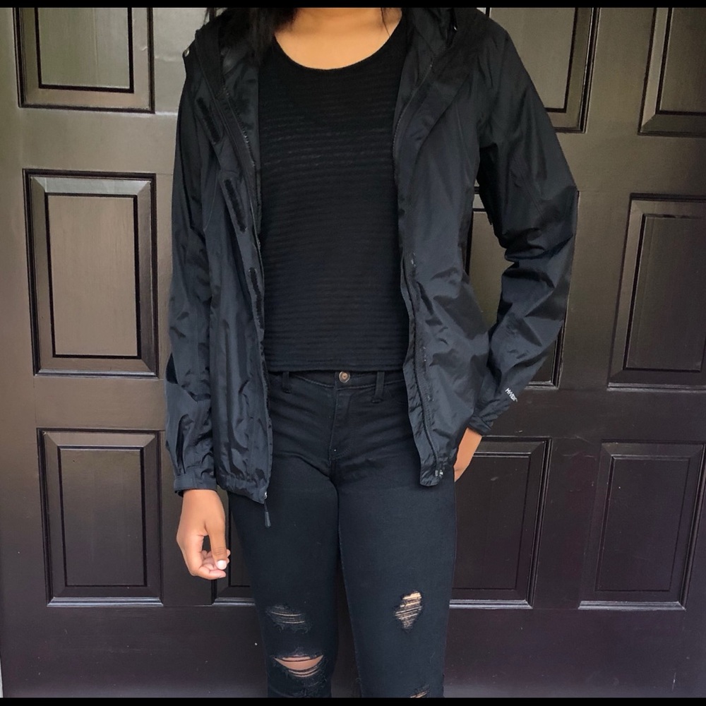 The North Face black windbreaker jacket